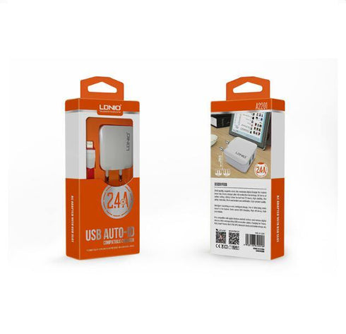 2 USB Smart Travel Adapter Wall Portable Charger - Ldnio A2201